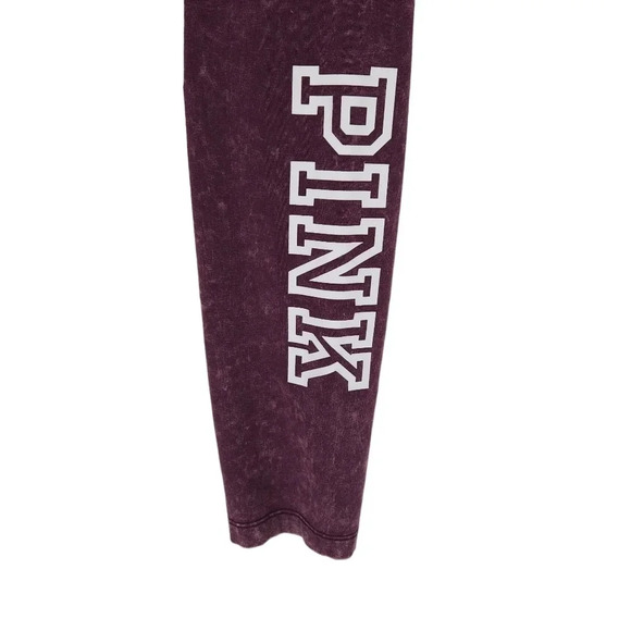 Victorias Secret PINK Leggings Orchid Maroon Mid Rise Pull On Pants - Picture 2 of 6